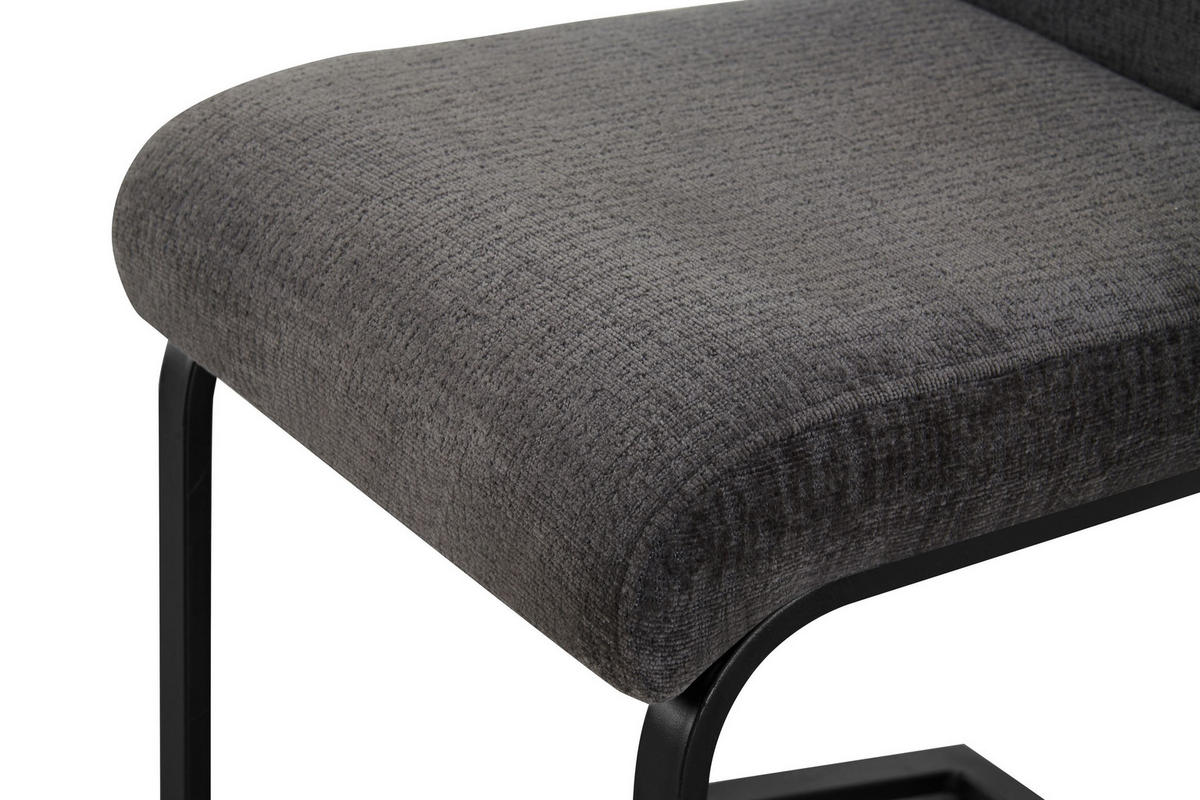 SCHWINGER-STUHL 2er Set Madrid Stühle in Anthrazit - gemütliches Design - B/H/T: 43x98x59 cm - Anthrazit, Textil (59/98/43cm)