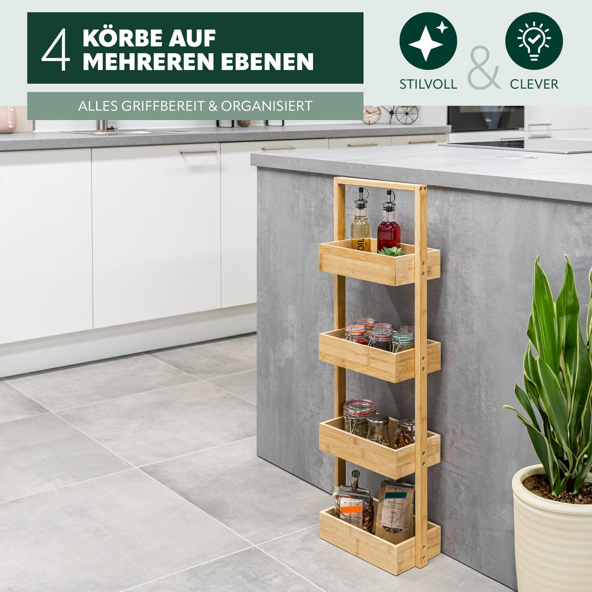 STANDREGAL, Bambus - Braun, Holz (28/88/16cm) - bremermann