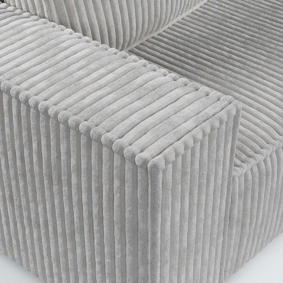 ECKSOFA Maze Grau Plüsch - Rechts Seite - Schwarz/Grau, Holz/Holzwerkstoff (294/185cm) - Maison de Reve