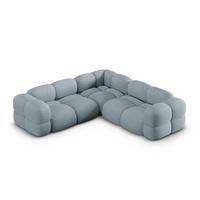 WENDBARES-ECKSOFA Loretto aus strukturiertem Stoff pastellblau 4 Sitzplätze - Pastellblau, Textil (250/250cm) - Cosmopolitan Design