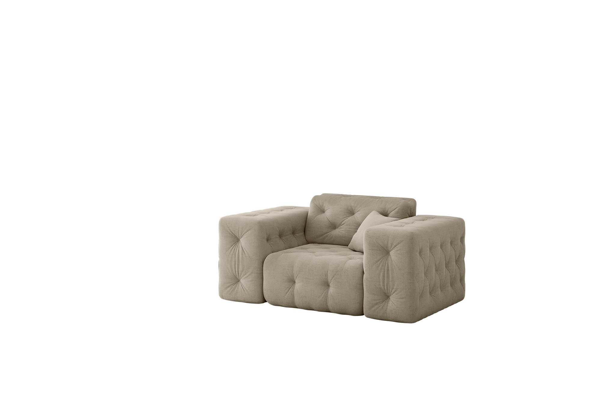 SESSEL Chantal In Moly - Beige, Holzwerkstoff/Textil (121/78/96cm) - Fun Möbel