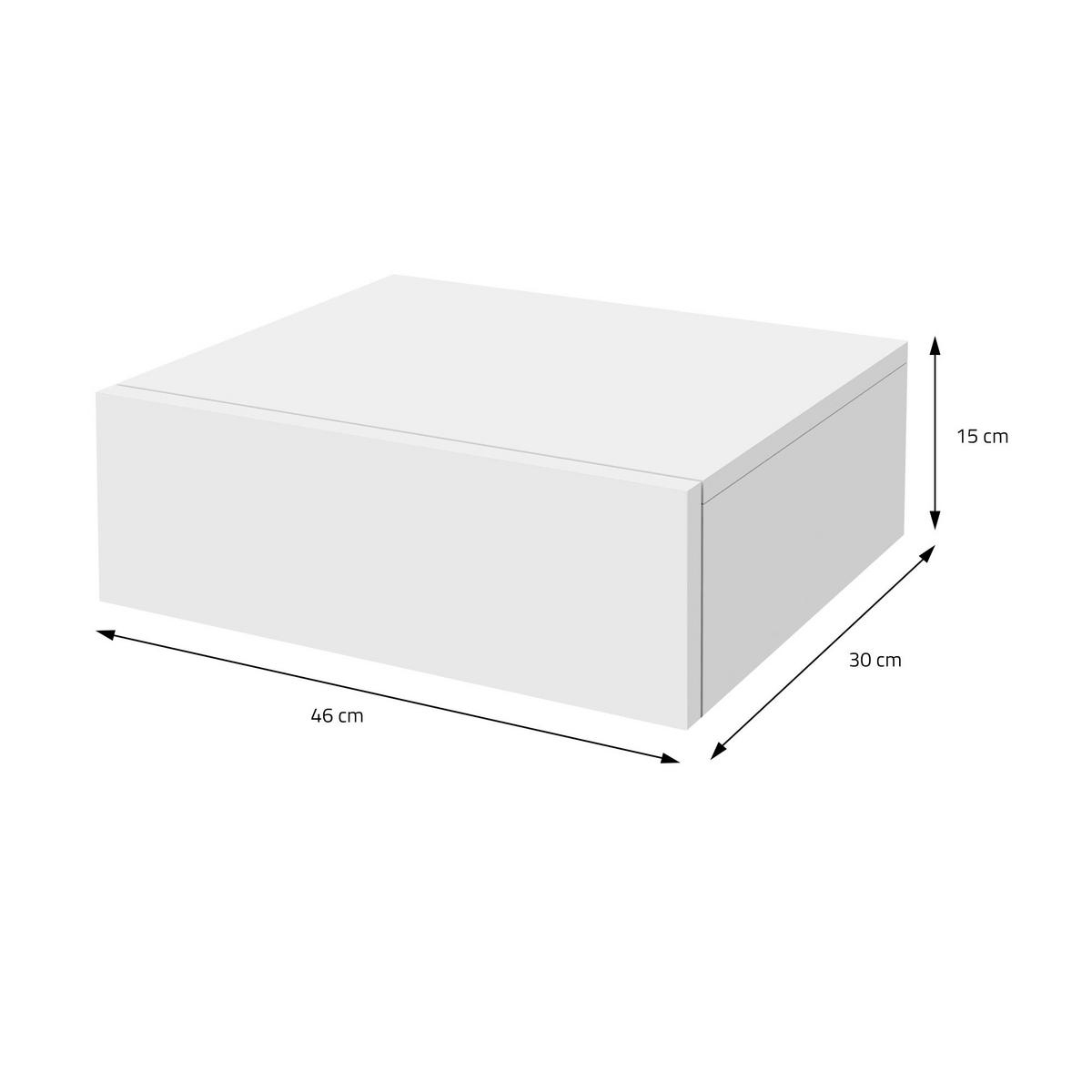 NACHTTISCH rechteckig Weiß 46/30/15 cm - Weiß, Holzwerkstoff (15/46/30cm) - ML-DESIGN