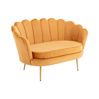 MUSCHELSOFA 2-Sitzer - Samt - Senfgelb - DANDELION - Gelb, Textil (73/78/124cm) - Pascal Morabito
