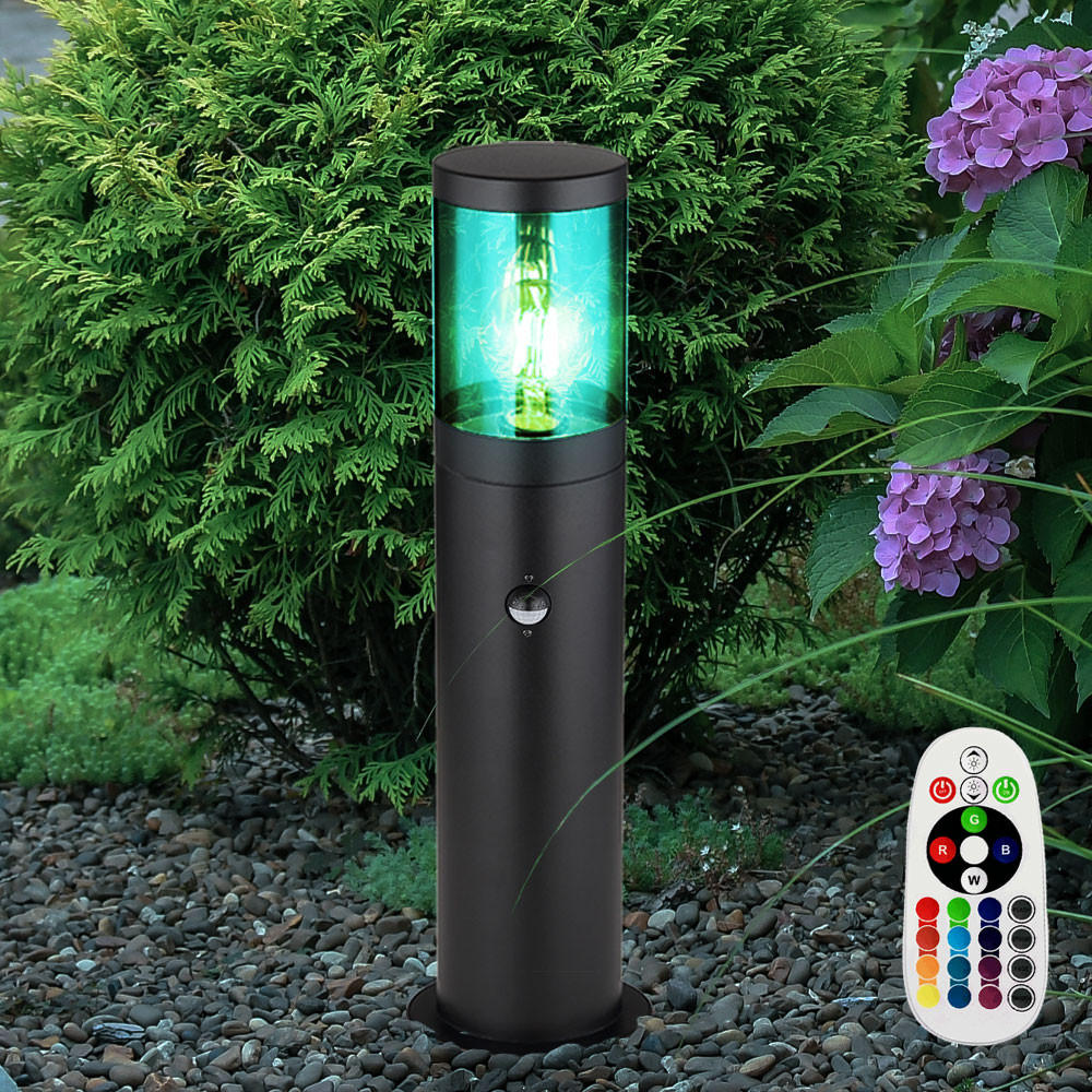 LED WEGELEUCHTE XELOO Schwarz Edelstahl - Schwarz, Metall (10.2/10.2/50cm) - Globo Lighting