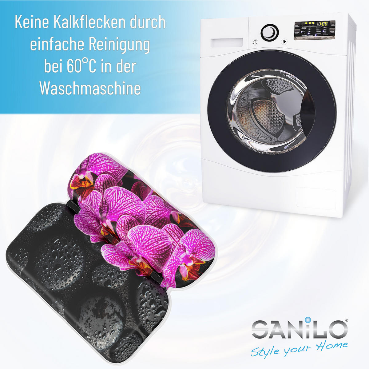 BADEWANNENKISSEN Madeira - Schwarz, Kunststoff (39/5.5cm) - Sanilo