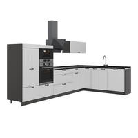 KUHINJA U OBLIKU SLOVA L Fame-Line, Bijela Seoska/Antracit, 347 x 207 cm, RP Antracit - bijela/antracit, drvni materijal (347/153.6/60cm) - Vicco