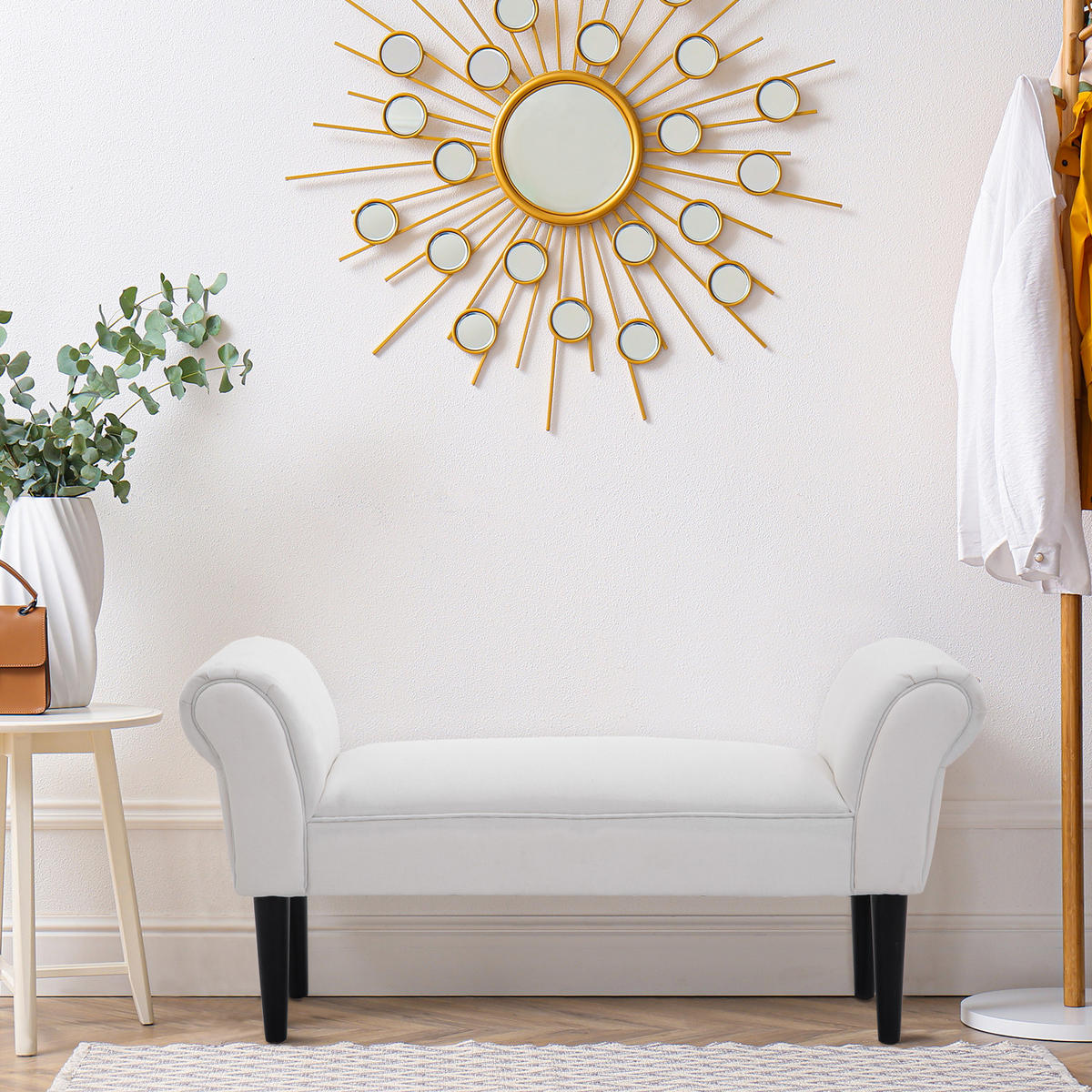 SITZBÄNKE Weiß 1 Stück - Weiß, Kunststoff (102/51/36cm) - GiPP