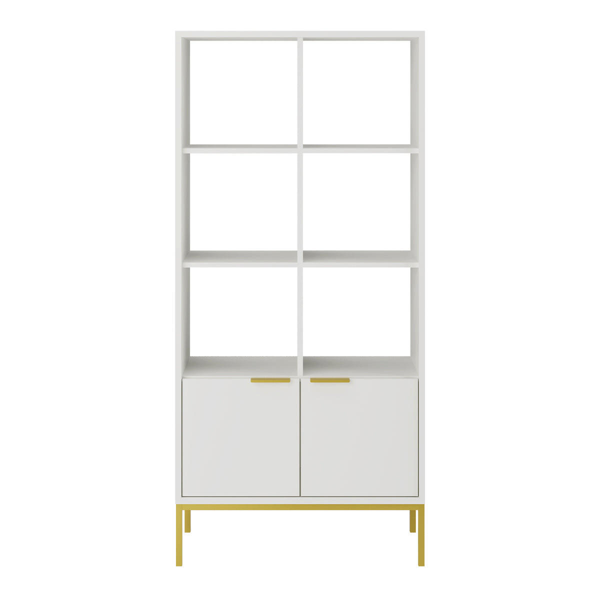 BÜCHERREGAL Seattle Weiß - Goldfarben/Weiß, Holzwerkstoff (80/171.3/40cm) - Petits-meubles