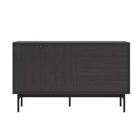 SIDEBOARD Olar Holzoptik Esche Portland Schwarz 154 cm - Goldfarben/Schwarz, Holzwerkstoff/Metall (154/92.5/38cm) - Selsey