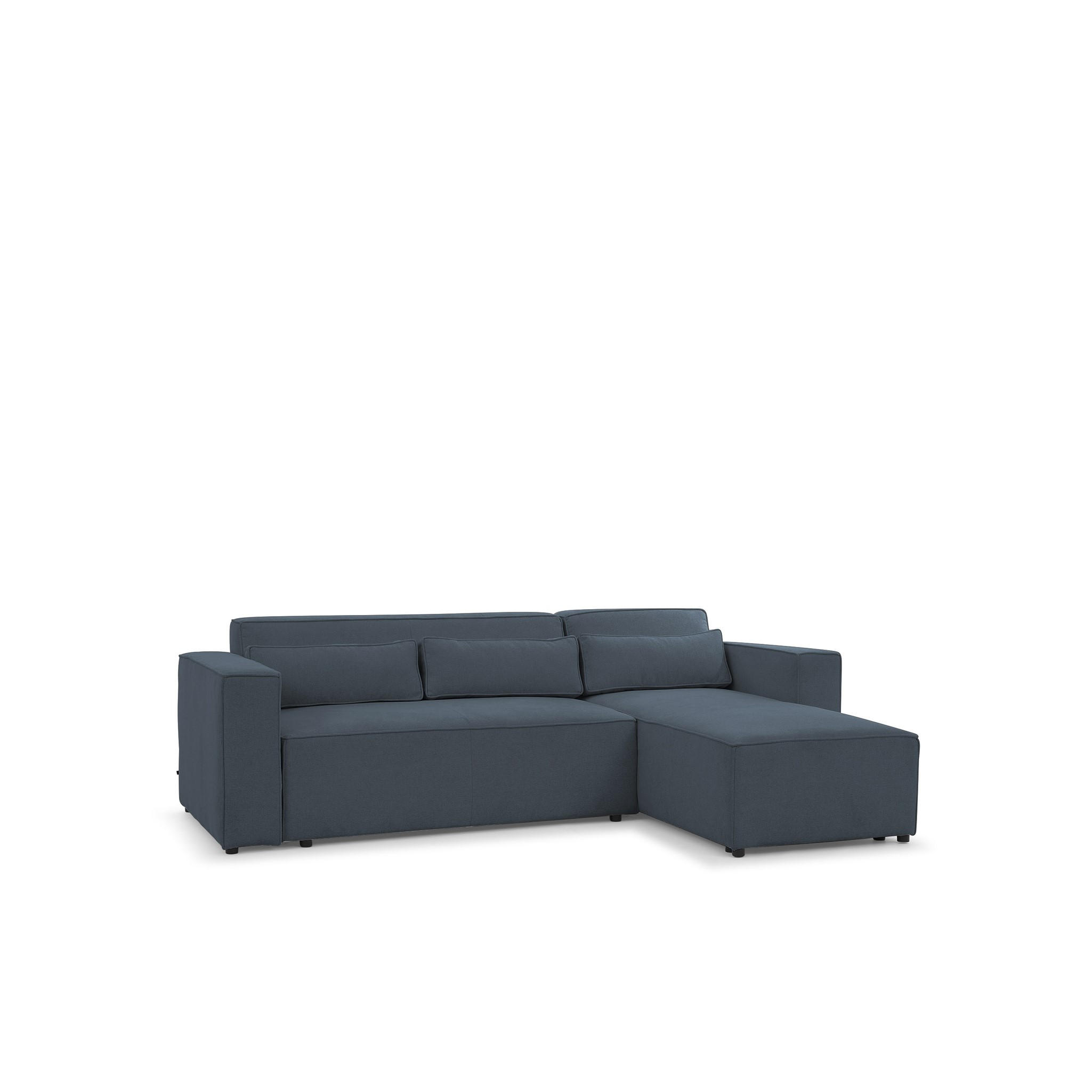 ECKSOFA Schlafsofa Waldo In Stoff Poso - Blaugrau, Holzwerkstoff/Textil (260/173cm) - Fun Möbel