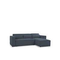 ECKSOFA Schlafsofa Waldo In Stoff Poso - Blaugrau, Holzwerkstoff/Textil (260/173cm) - Fun Möbel