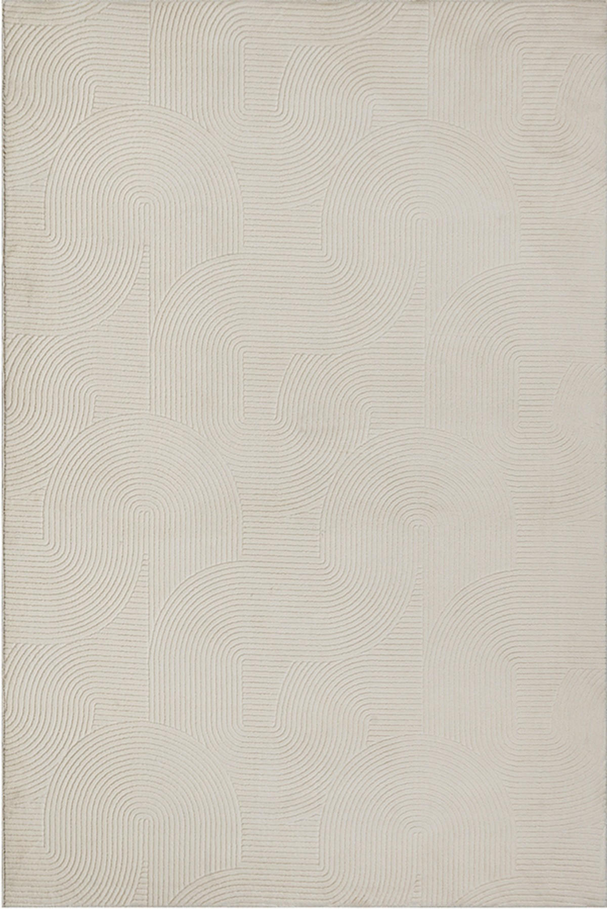 KURZFLORTEPPICH Antirutsch Geometrisch DALAR Polypropylen Creme 200 x 200 cm - Beige, Textil (200/200cm) - KADIMA DESIGN