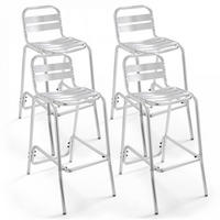 HOCHSTUHL 4-tlg., Grau - Grau, Metall (62/95/45cm) - Oviala