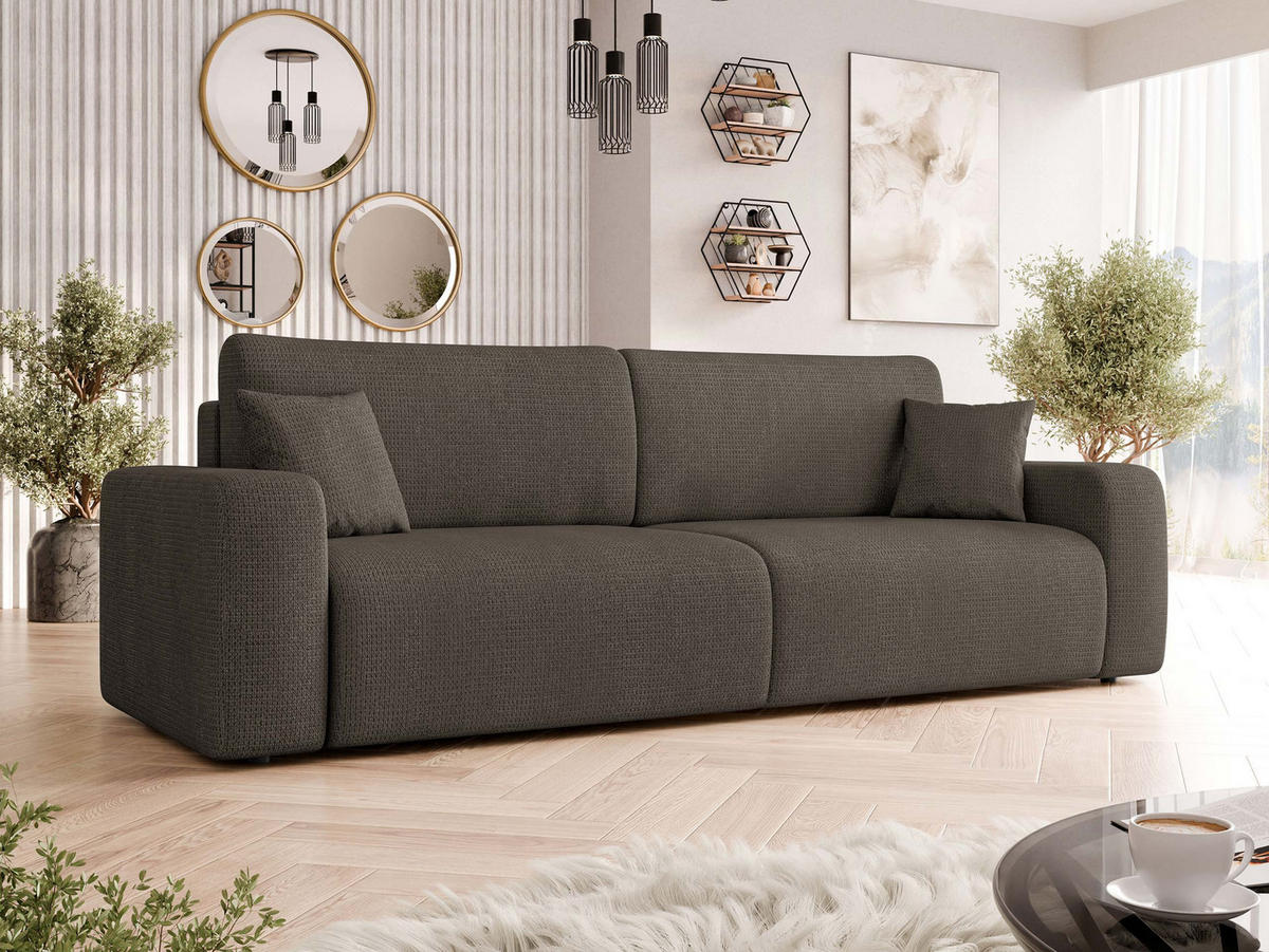 SCHLAFSOFA Piano - Schwarz/Braun, Holz/Kunststoff (245/82/92cm) - MIRJAN24