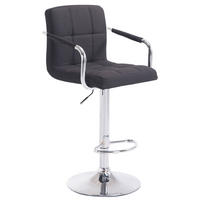 BARHOCKER Stoff schwarz - Chromfarben/Schwarz, Textil/Metall (54/91/46cm) - CLP