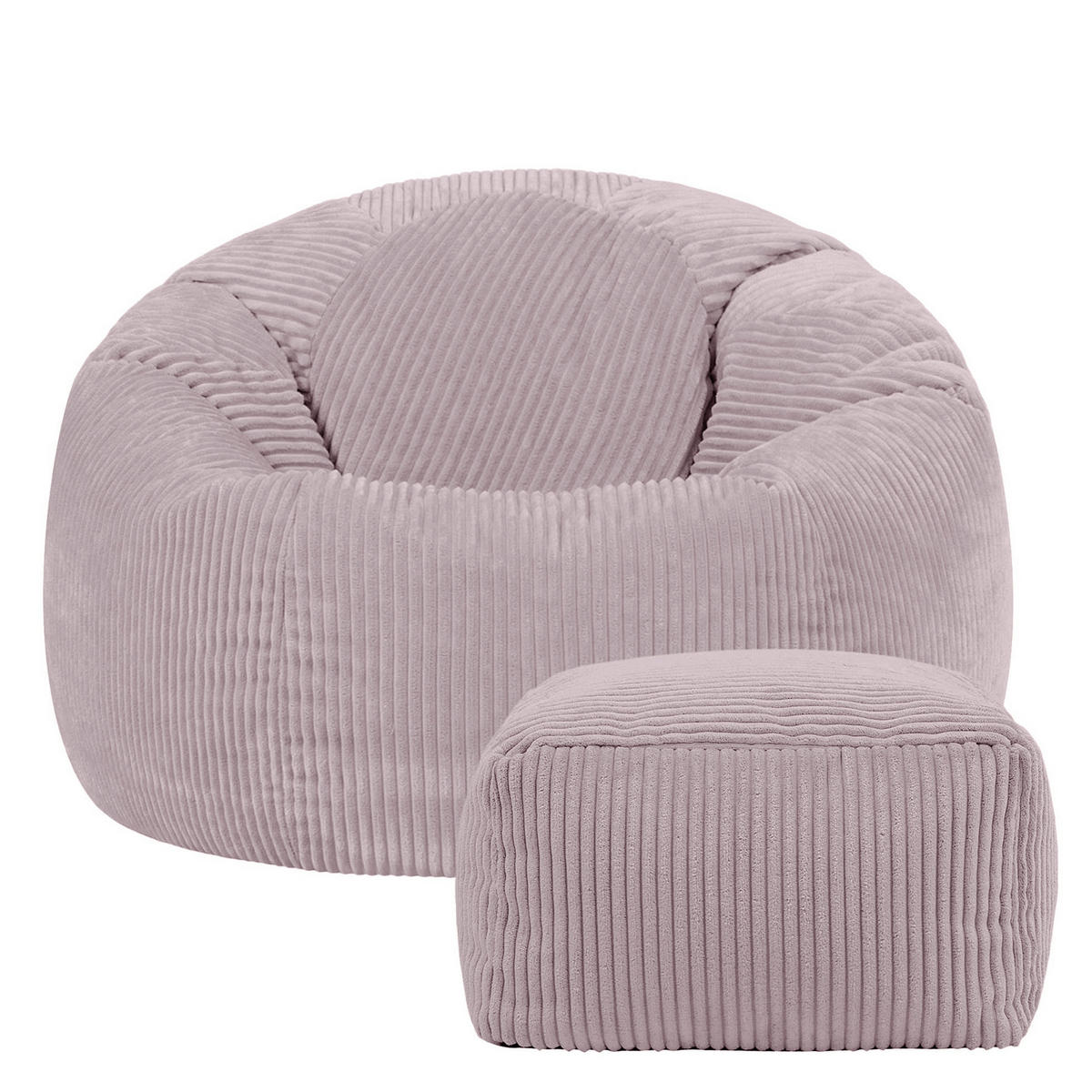 SITZSACK Klassisch + Hocker, Cord - Flieder, Kunststoff/Textil (85/50/85cm) - icon