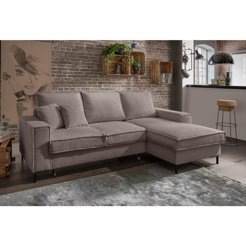 Thumbnail - luma-home Ecksofa, Braun, Textil, 3-Sitzer, Füllung: Polyurethan (Pur), Ottomane rechts,L-Form, 240x150 cm, Wohnzimmer, ...