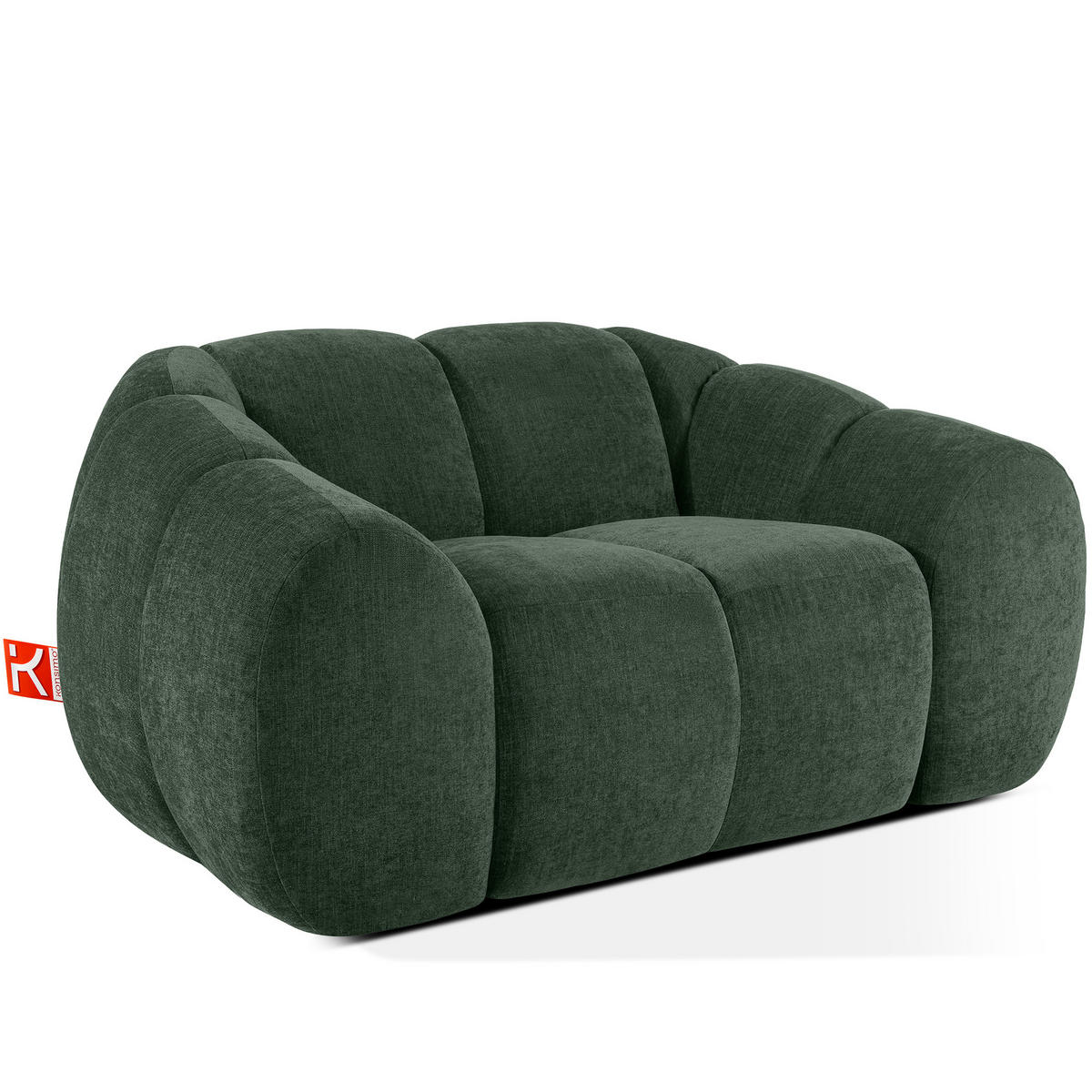 SESSEL FLAVA, Dunkelgrün - Dunkelgrün, Holz/Holzwerkstoff (160/76/100cm) - KONSIMO®