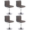 DREHSTUHL 4er Set Stoff dunkelgrau - Chromfarben/Dunkelgrau, Textil/Metall (44/74/49cm) - CLP