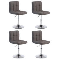 DREHSTUHL 4er Set Stoff dunkelgrau - Chromfarben/Dunkelgrau, Textil/Metall (44/74/49cm) - CLP