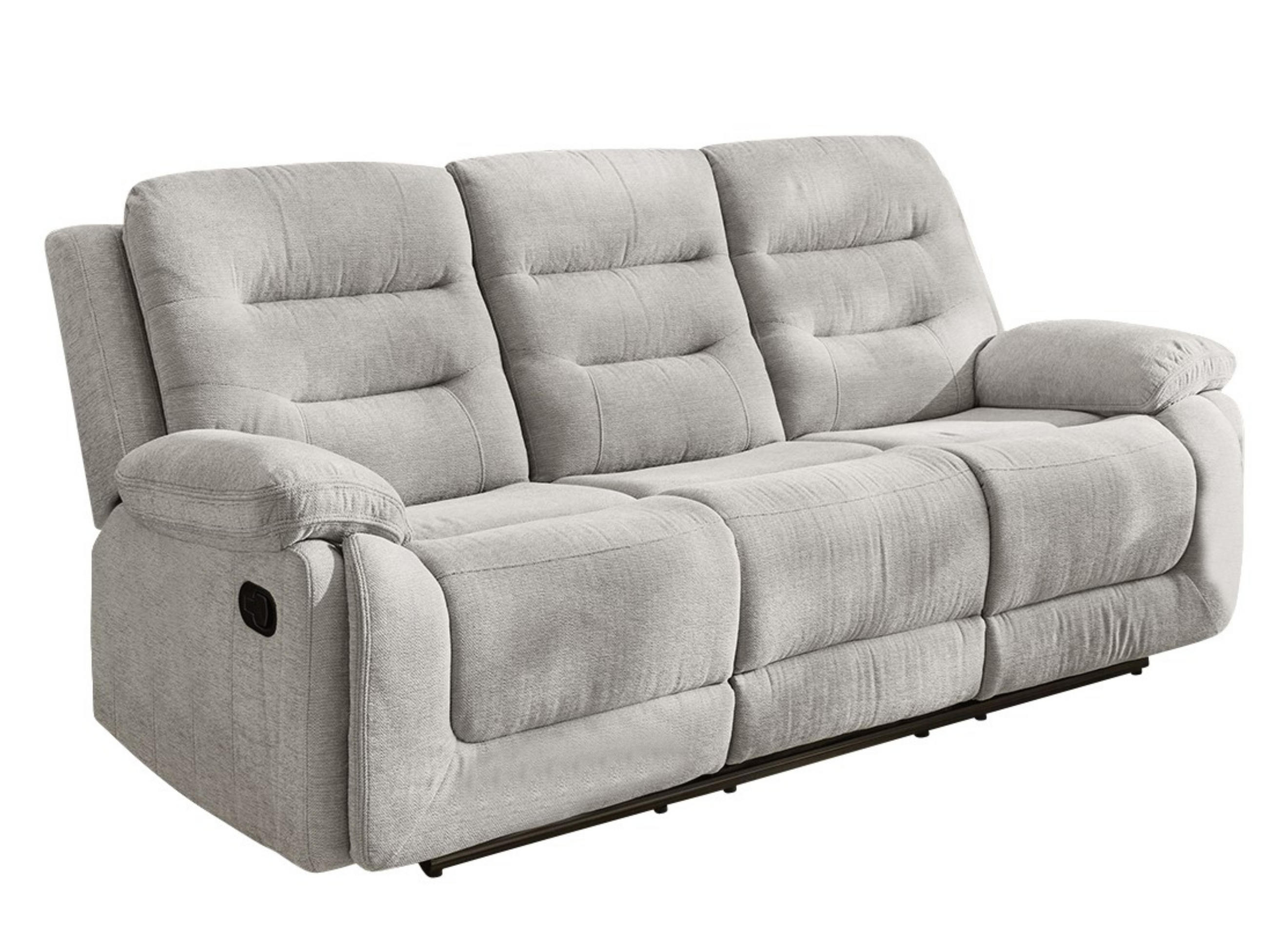 3-SITZER-RELAXSOFA Federkern, Liegefunktion verstellbar durch halbautomatische Relaxfunktion B220/T98/H103 cm, Chenille Grau / 15503 - Schwarz/Grau, Textil (220/103/98cm) - luma-home