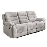 3-SITZER-RELAXSOFA Federkern, Liegefunktion verstellbar durch halbautomatische Relaxfunktion B220/T98/H103 cm, Chenille Grau / 15503 - Schwarz/Grau, Textil (220/103/98cm) - luma-home