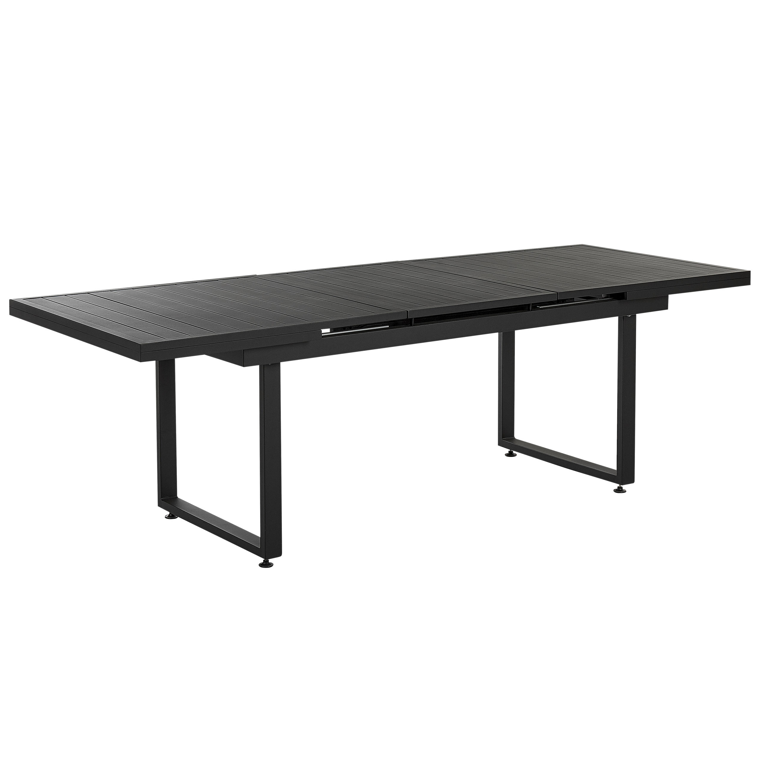 Beliani ZAHRADNÍ STŮL 180-240/90 cm Kov Černý Valcanetto