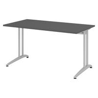 SCHREIBTISCH Serie-B 80/140/74 cm in Graphitfarben - Graphitfarben, Holzwerkstoff (80/140/74cm) - bümö
