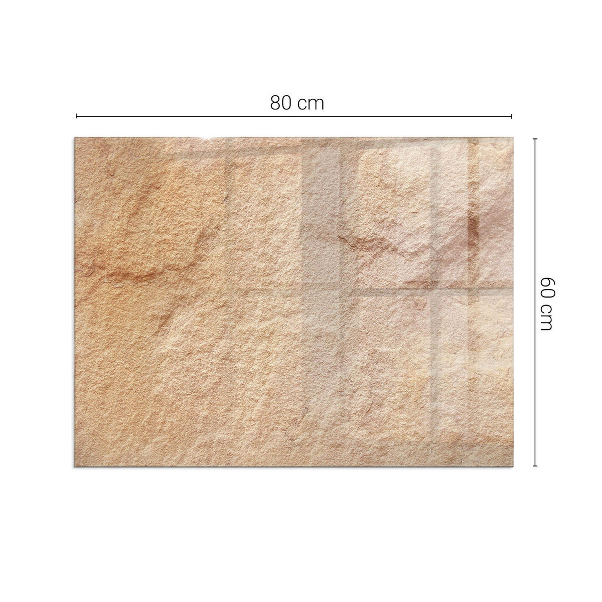 GLASPLATTE für Kamin 80x60 cm - Beige, Glas (80/60/0.4cm) - TULUP