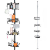 TELESKOP-ECKREGAL, schwarz - Schwarz, Metall (22.5/290/22.5cm) - bremermann