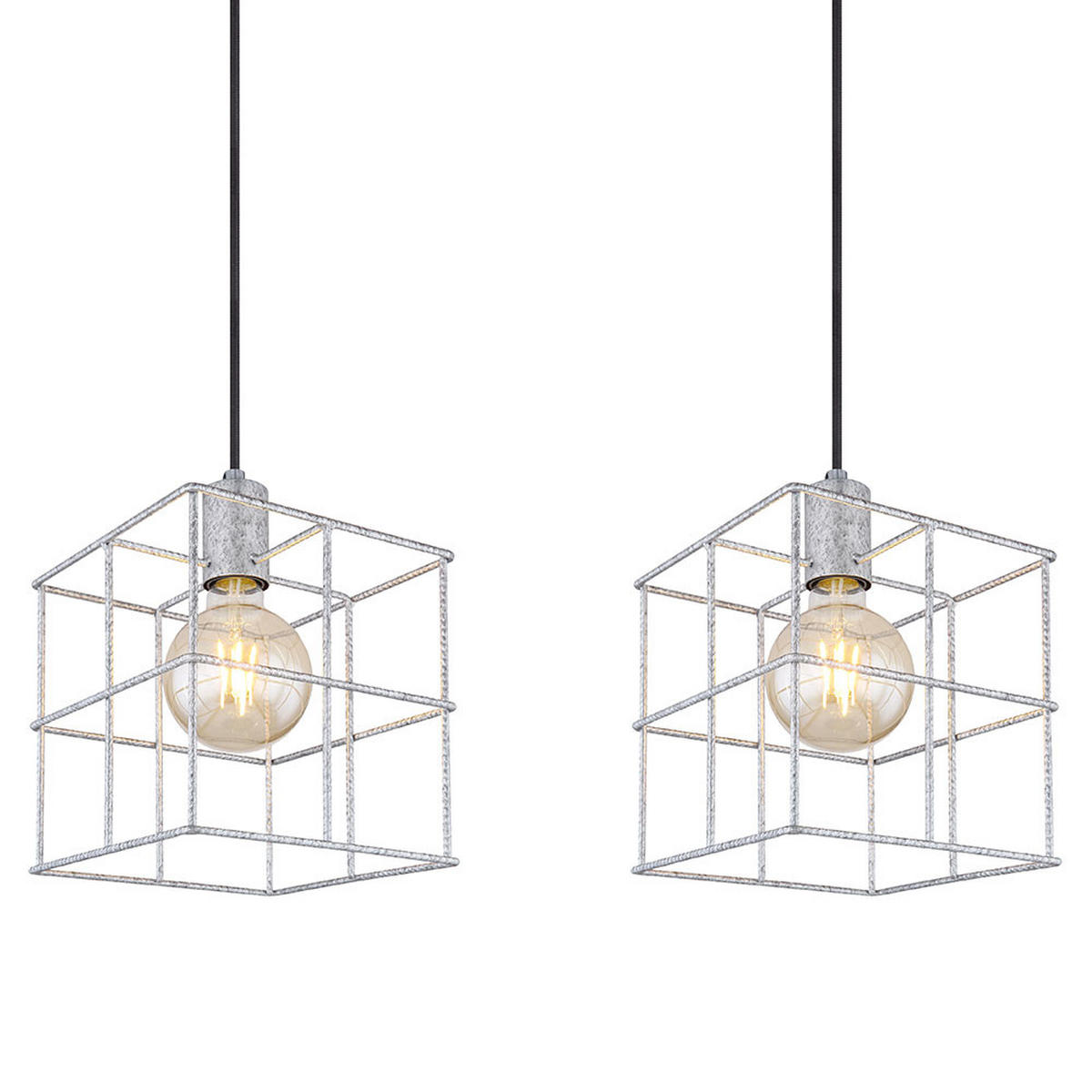 HÄNGELEUCHTE Metall Silbern Höhenverstellbar - Silberfarben, Metall (100/20/150cm) - Globo Lighting