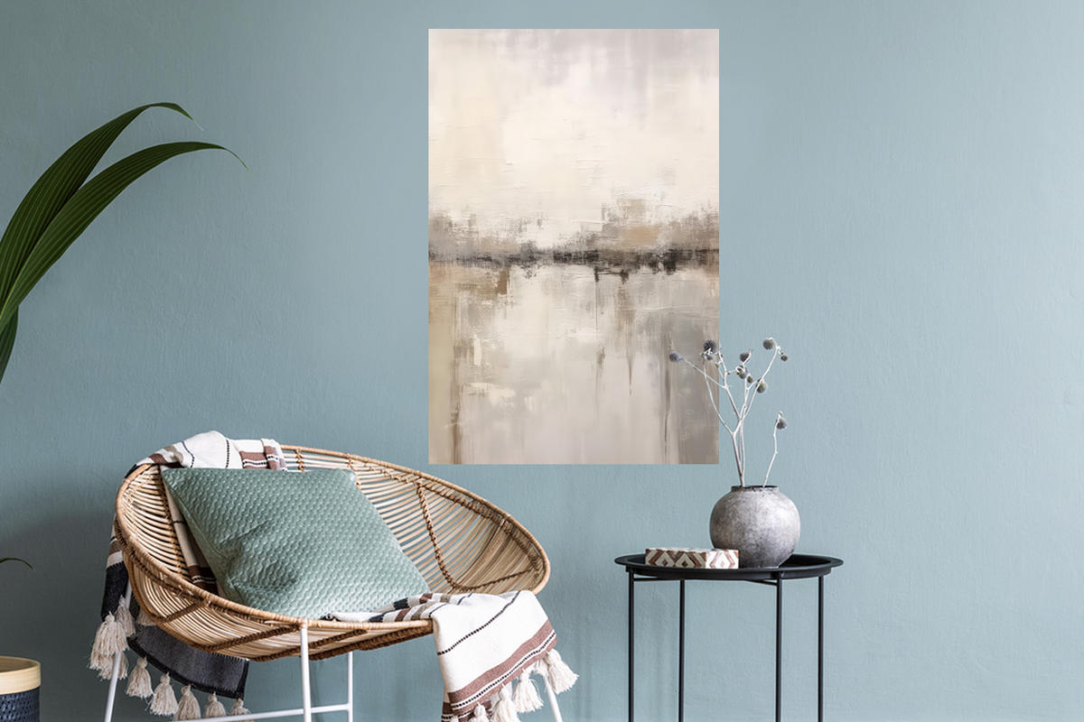 WANDTATTOO Moderne Kunst - Abstrakt - Beige 40x60 cm - Beige, Kunststoff (40/60/0.1cm) - MuchoWow