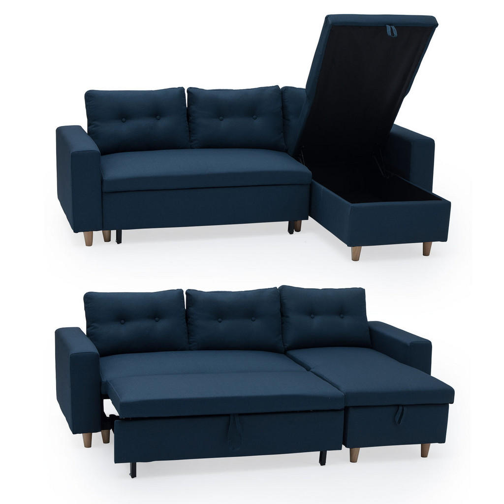 Thumbnail - Happy Garden Ecksofa, Blau, Textil, 229x146 cm, Wohnzimmer, Sofas & Couches, Wohnlandschaften, Ecksofas