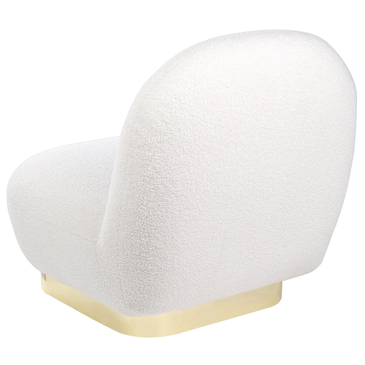 SESSEL Bouclé weiß/gold LovIisa - Goldfarben/Weiß, Textil (62/76/70cm) - Beliani