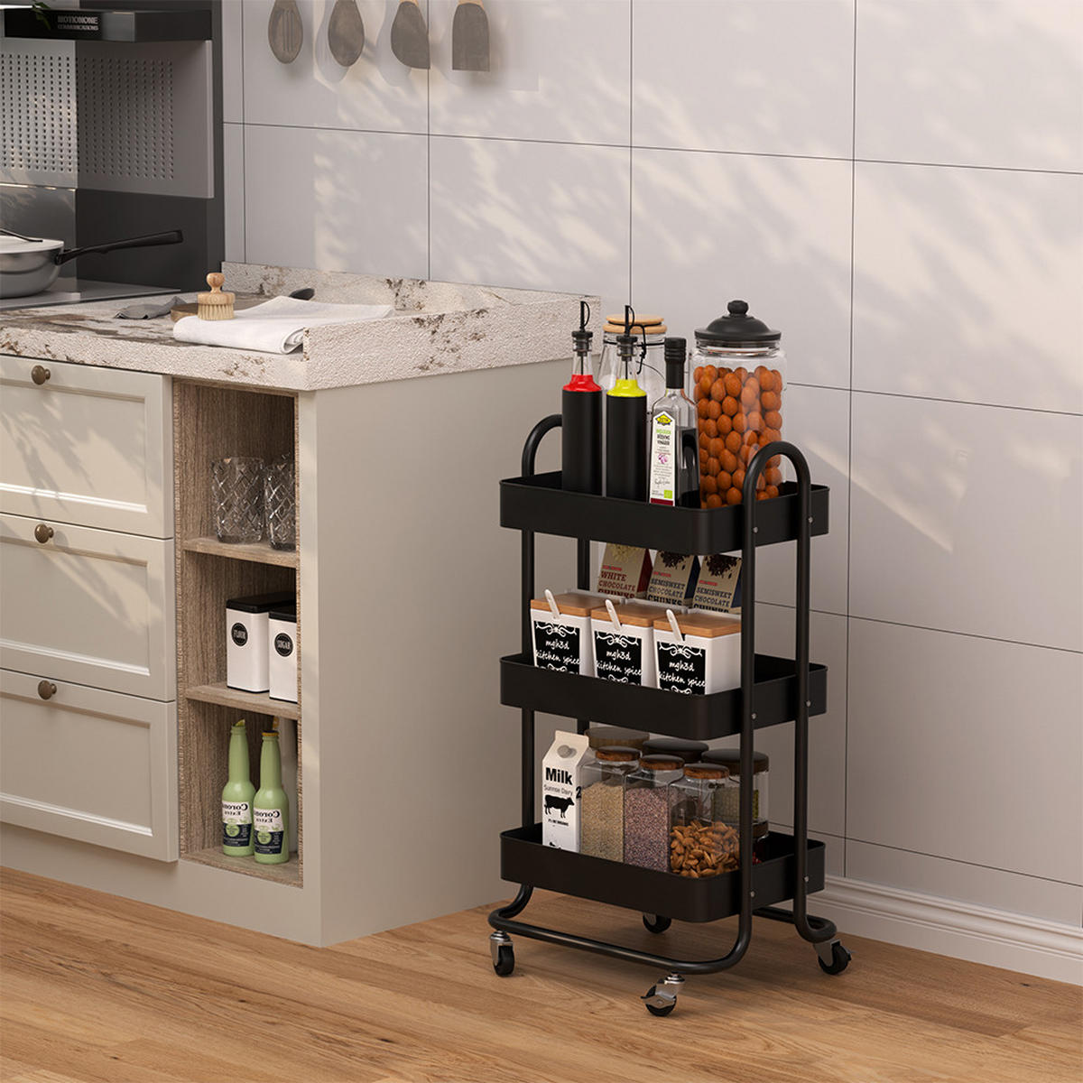 ROLOVACÍ KONTEJNER Tron Černá - černá, kov (45.9/78.7/34cm) - Vicco