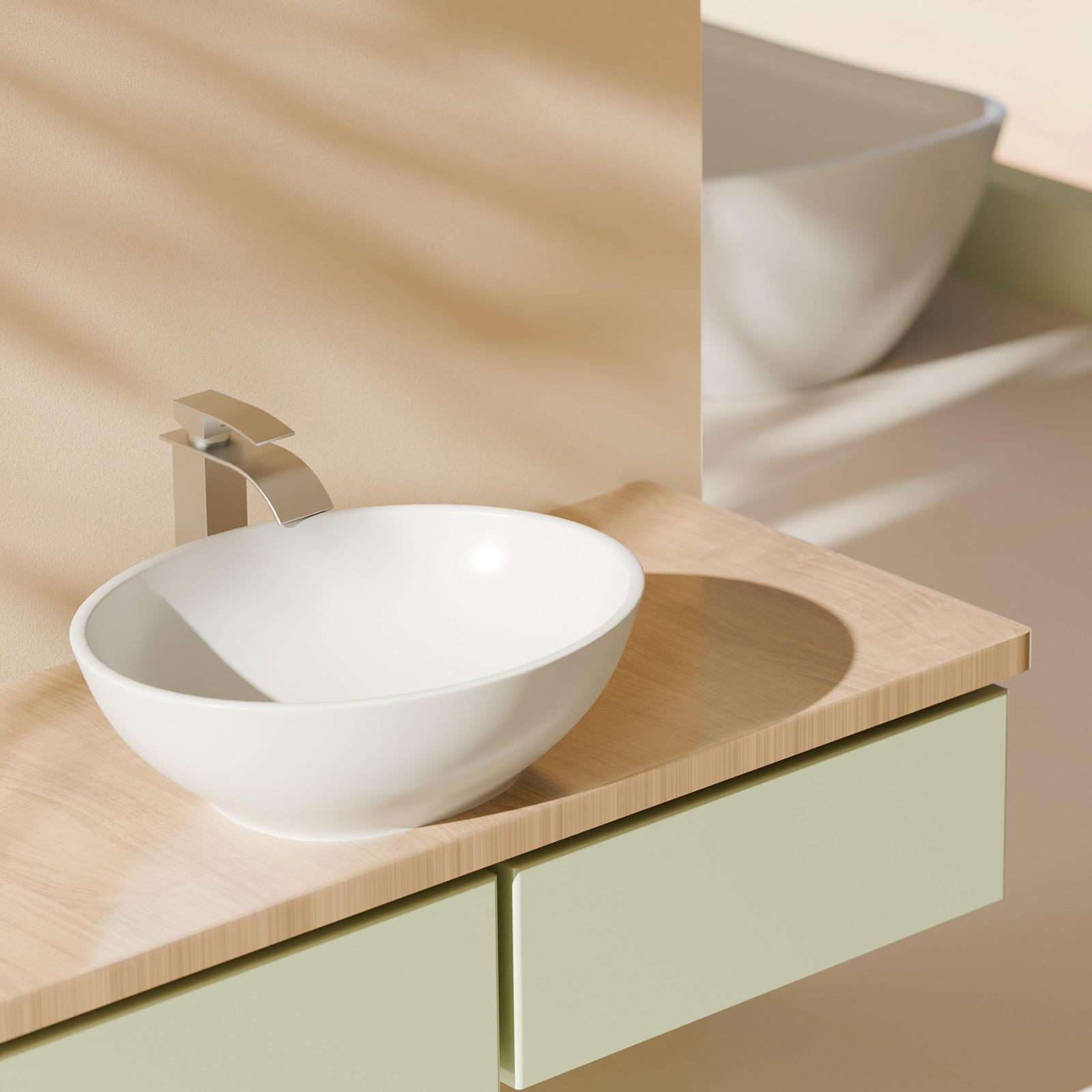 WASCHBECKEN mit pflegeleichter Oberfläche Weiß 41,5 / 33,5 / 13 cm - Weiß Hochglanz, Keramik (33.5/13/41.5cm) - EMKE