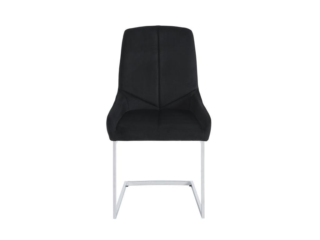 STUHL 2er-Set - Samt & Metall - Schwarz - BERLONA - Schwarz, Textil (58/96/53cm) - Vente-Unique