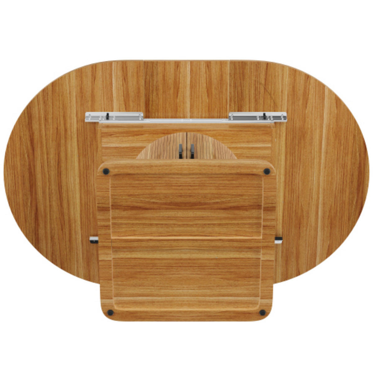ESSTISCH Ausziehbarer 118-158×118×76 cm aus MDF und Metall mit integriertem Stauraum, dunkelbraun - Dunkelbraun, Holzwerkstoff (158/118/76cm) - Luhomfu