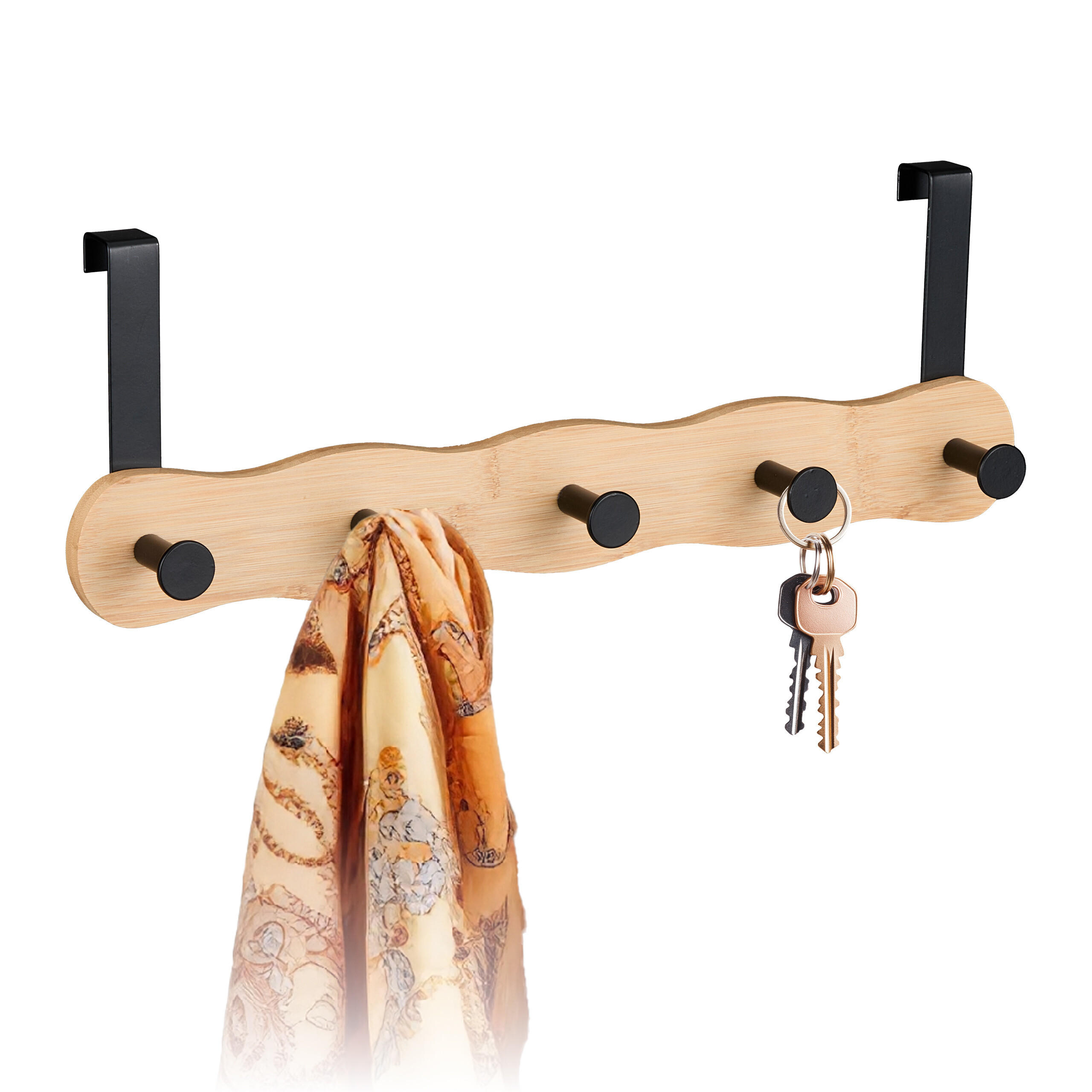 TÜRGARDEROBE - Multicolor, Holz/Metall (40.5/14/7.5cm) - Relaxdays