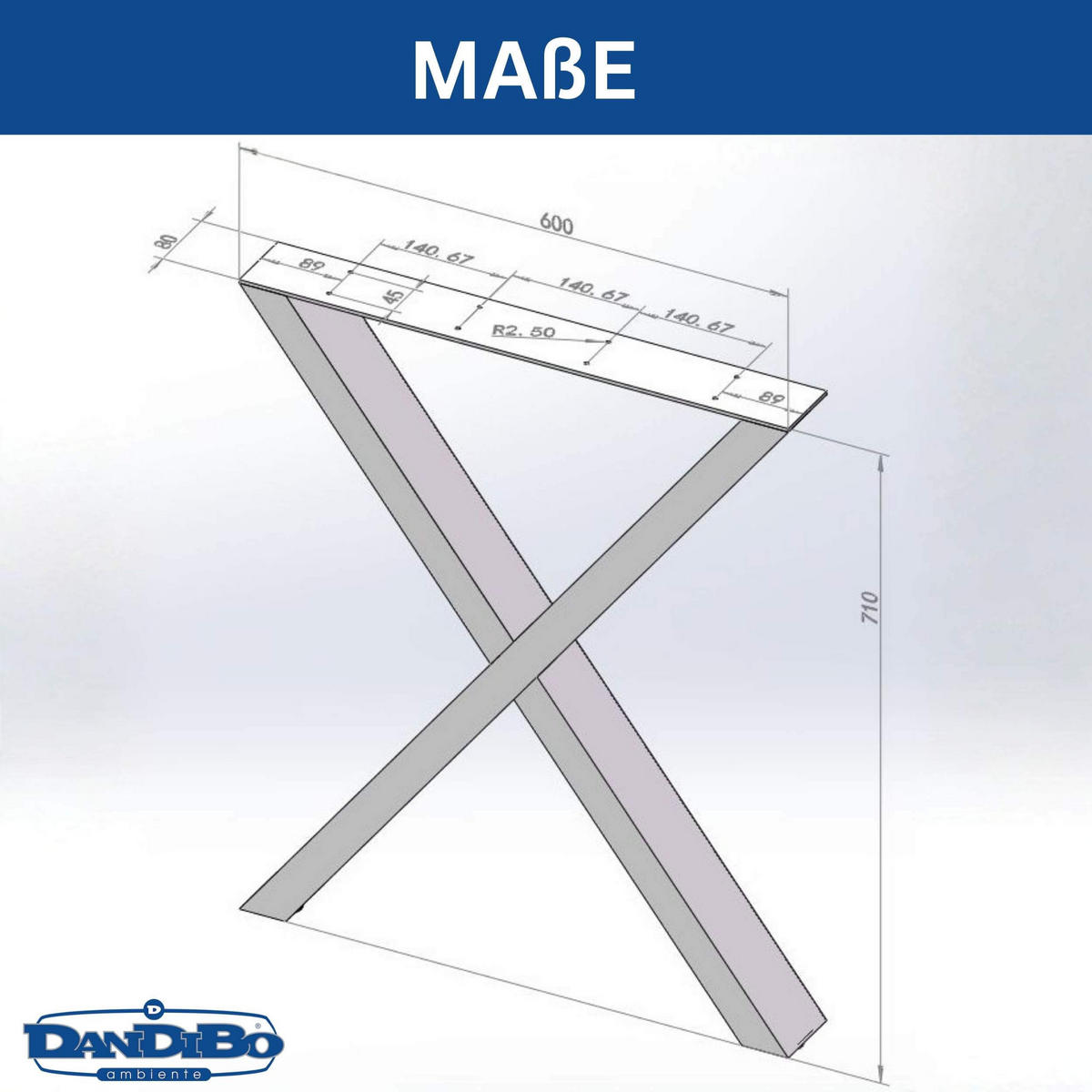 TISCHBEINE Metall Schwarz 60 x 72 cm Tischgestell Höhenverstellbar - Schwarz, Metall (60/72/8cm) - DanDiBo
