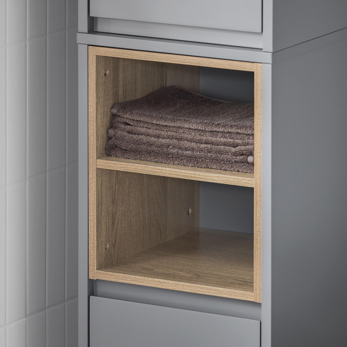 HOCHSCHRANK Dunkelgrau - Grau, Holzwerkstoff (30/170/30cm) - SoBuy