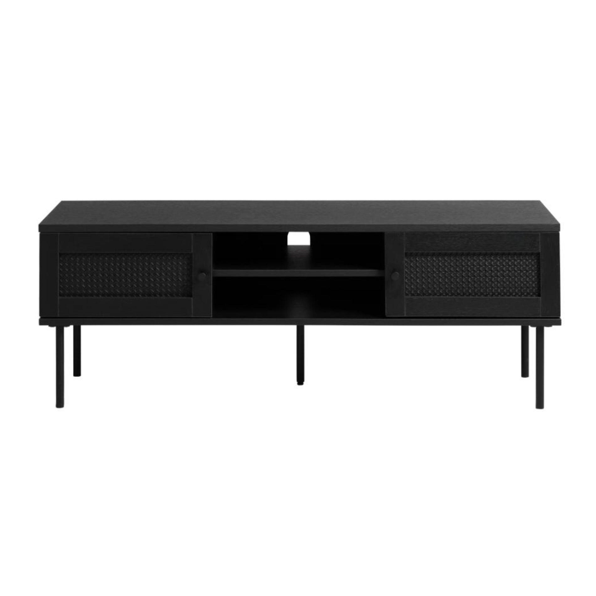 TV stolík Mogest, čierna, 120 cm - čierna, kov/kompozitné drevo (120/43/40cm) - Selsey