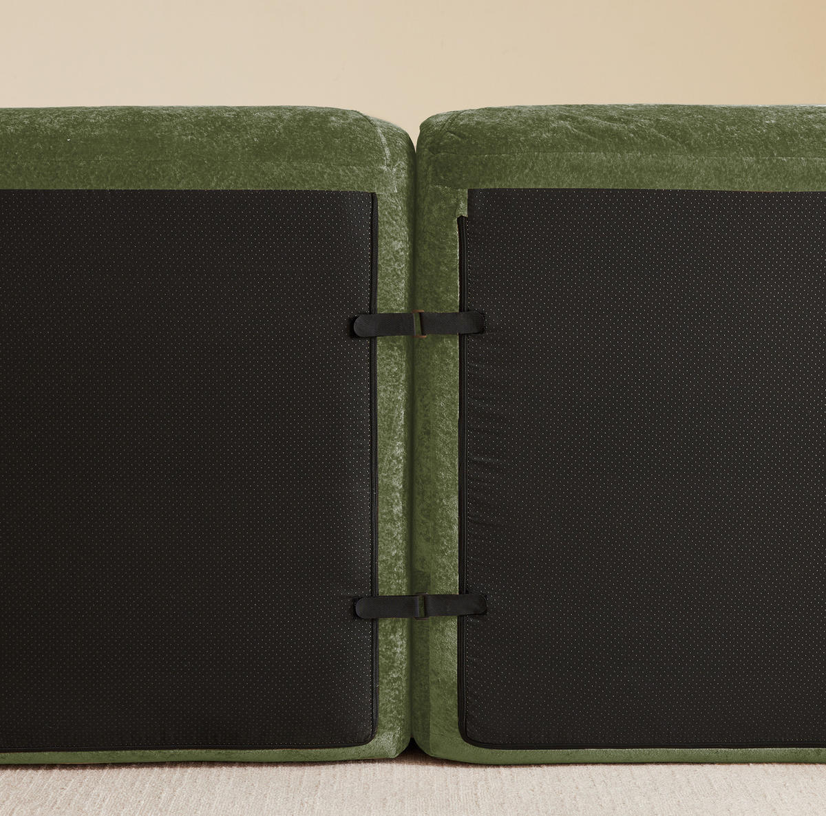 SOFA modular rahmenlos Chenille Green - Grün, Kunststoff (95/76/358cm) - Meubliv
