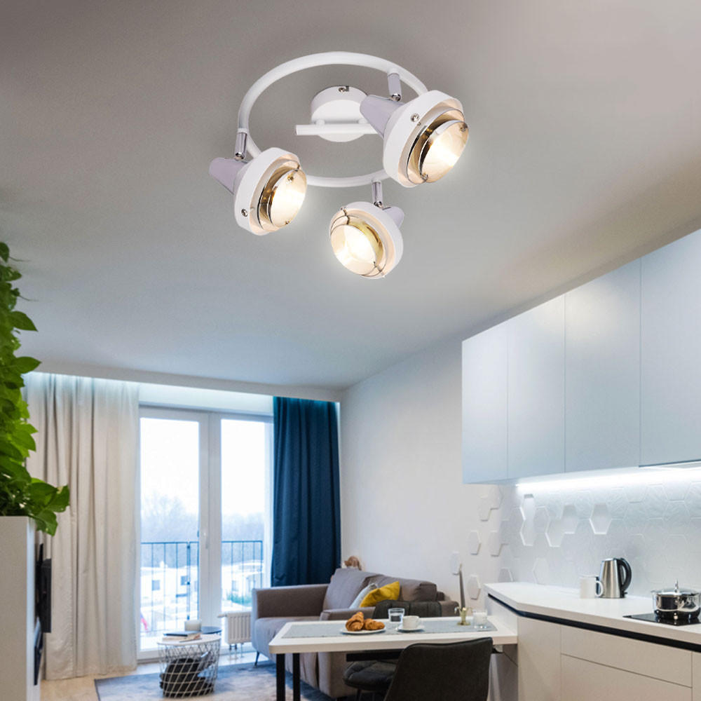 LED DECKENLEUCHTE Rorge Weiß Chrom Metall - Weiß, Metall (25/25/17.5cm) - Globo Lighting