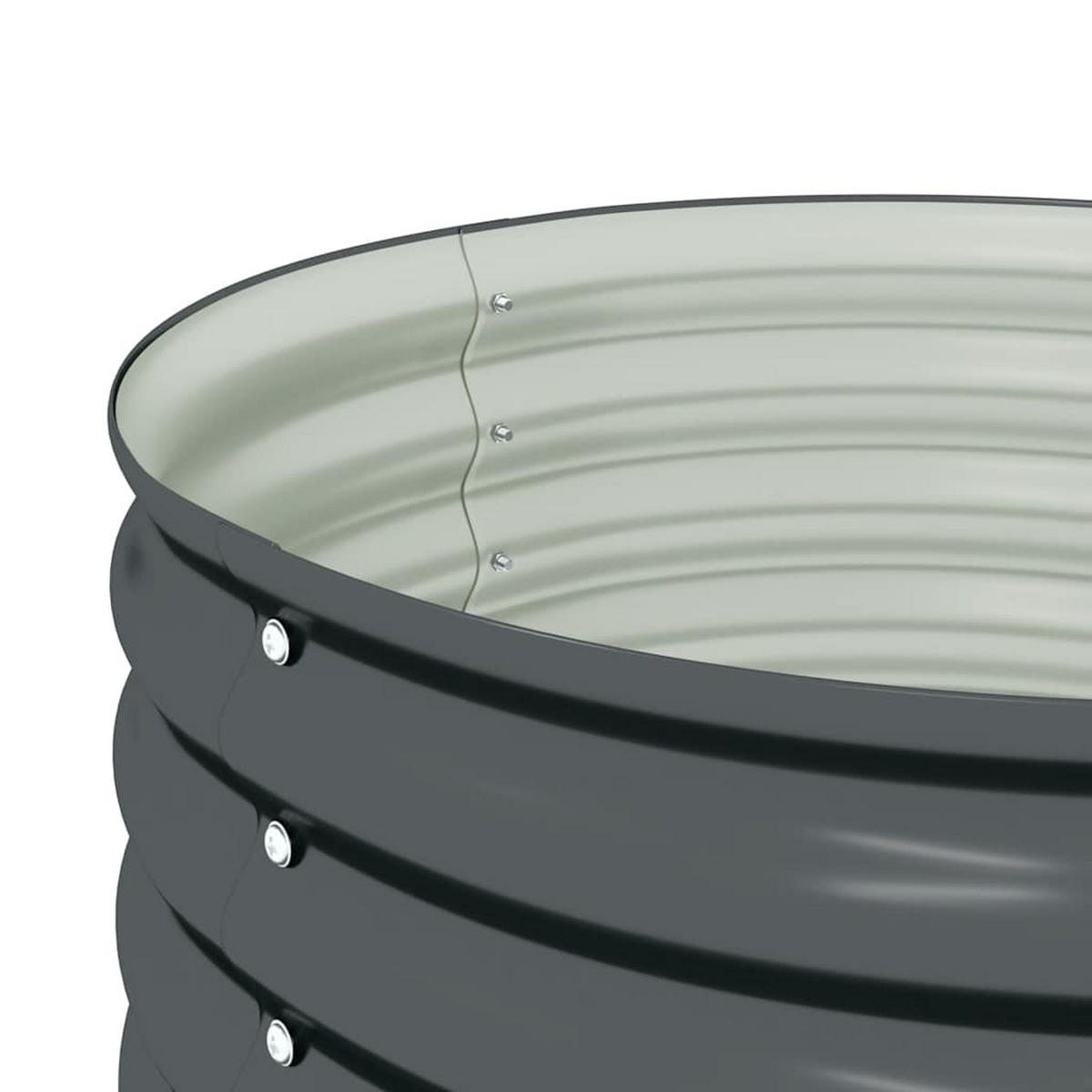 RUNDES Hochbeet für Garten BLUMO | Verzinkter Stahl | 80x80x81cm, Grau - Grau, Metall (80/81/80cm) - DELUKE