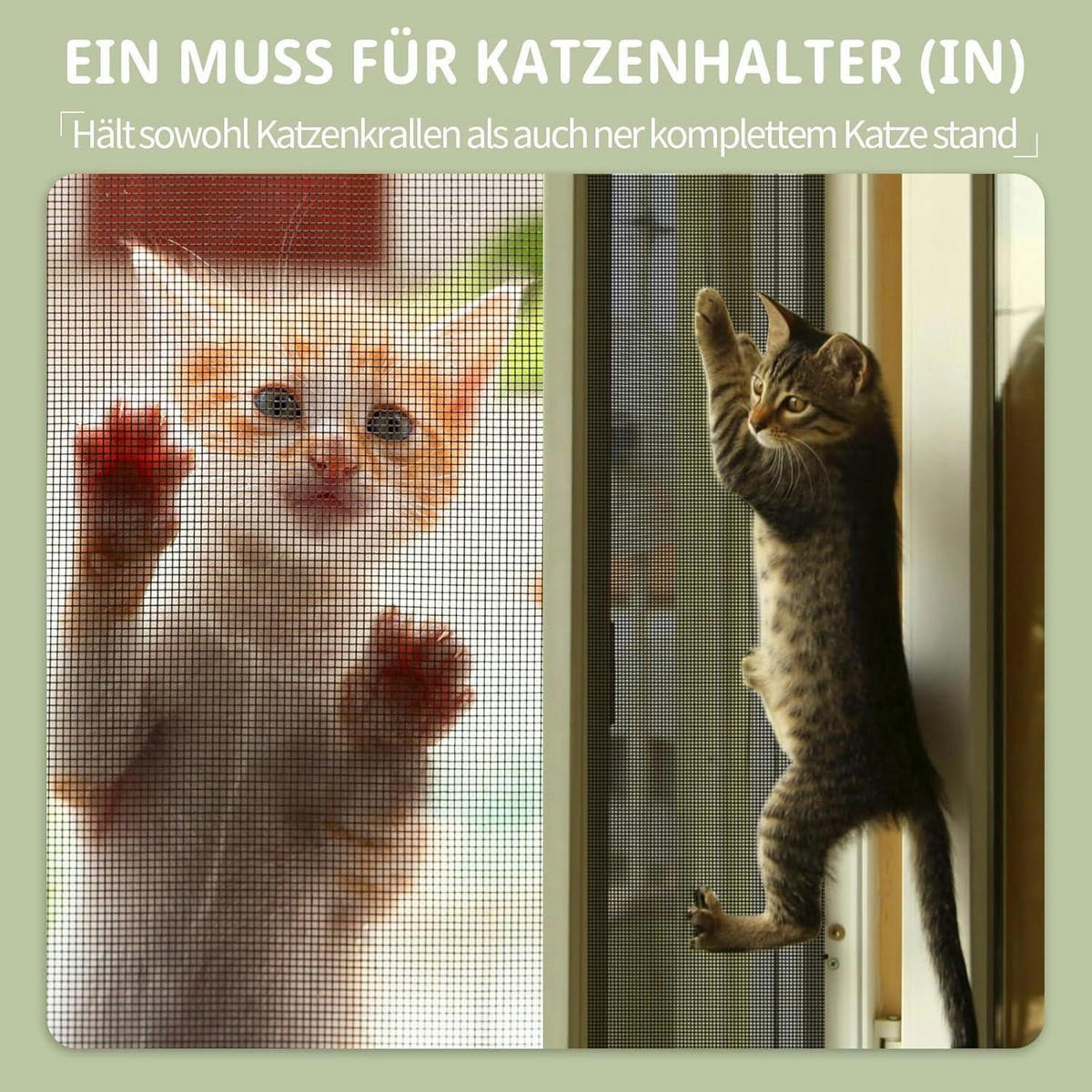 FENSTER Fliegengitter Katzensicher 100 x 130 cm - Schwarz, Textil (100/1/130cm)