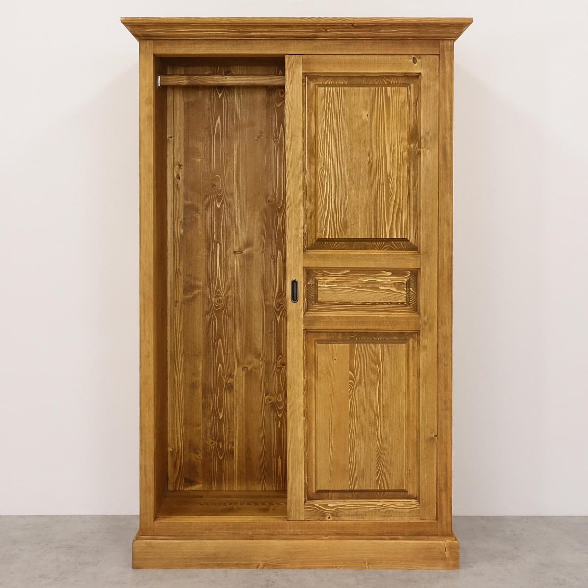 KLEIDERSCHRANK aus Massivholz CHARLOTTE 3 - Hellbraun, Holz (120/190/61cm) - Seart