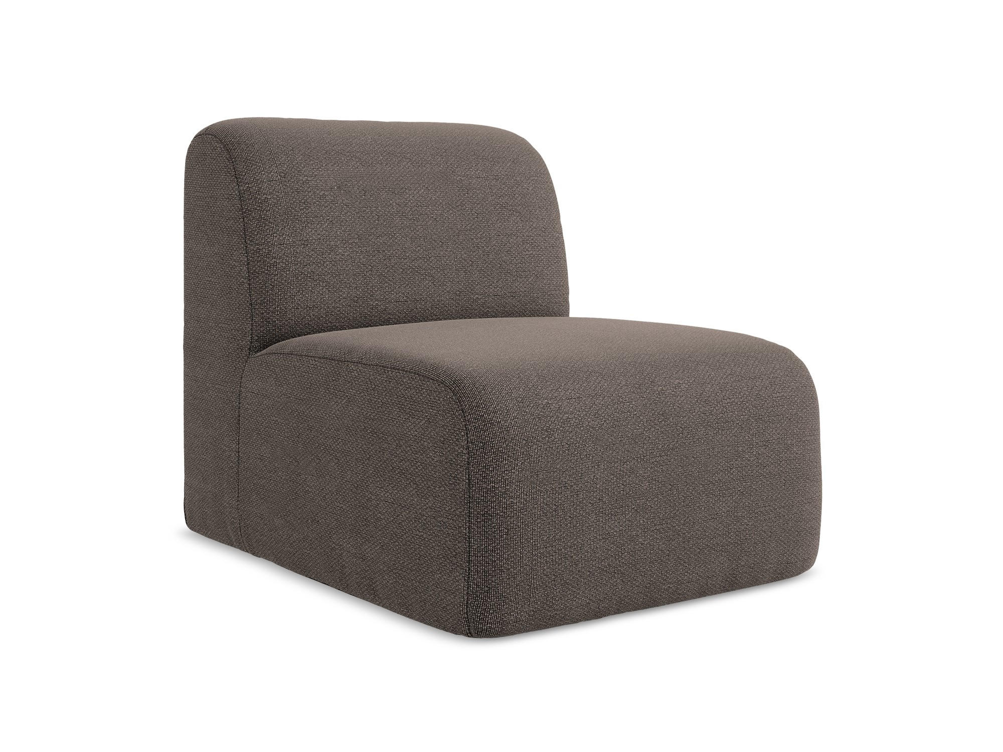 SOFAELEMENT Bouclé Stoff Braun - Schwarz/Mokka, Holzwerkstoff/Kunststoff (70/75/94cm) - Makamii