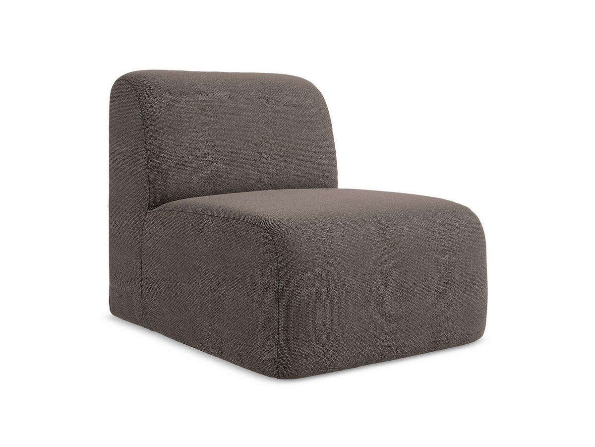 SOFAELEMENT Bouclé Stoff Braun - Schwarz/Mokka, Holzwerkstoff/Kunststoff (70/75/94cm) - Makamii