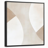 LEINWAND Bilder mit Rahmen - Braun - Japandi - Abstrakt - 50x50 - Sandfarben, Textil (50/50cm) - MuchoWow